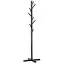 GWFVA Coat Stand Floor Standing Hat and Coat Coat Rack Clothes Hat Tree Stand Hanger Solid Wood Bedroom Creative Home Single Pole (Color : Black)