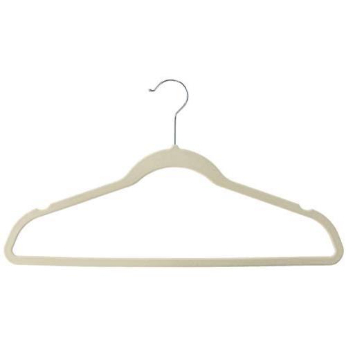 Inspired Living by Mesa Inspired Living Velvet Non-Slip Heavy Duty (25 Pack) Better Quality Holds Up to 22 Lbs-Each is 2.8 Oz / .20" Thick in Ivory/Silver suit-clothes-hangers, (