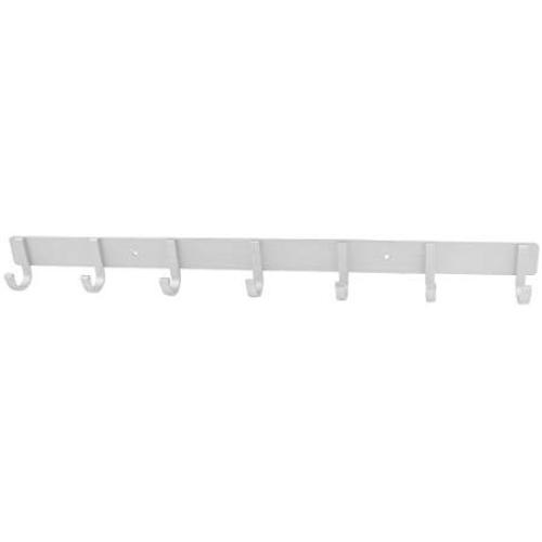 Silver Tone Aluminum Fixed 7-hook Wall Hanger Clothes Hanging Rack 21"