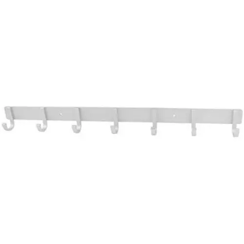 Silver Tone Aluminum Fixed 7-hook Wall Hanger Clothes Hanging Rack 21" Silver Tone Aluminum Fixed 7-hook Wall Hanger Clothes Hanging Rack 21"