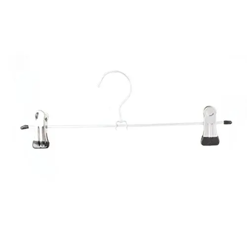 uxcell Home Metal Dual Clips Clothes Skirt Pants Hanger Silver Tone Black uxcell Home Metal Dual Clips Clothes Skirt Pants Hanger Silver Tone Black