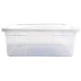 HOMZ 28 Quart Snaplock Container Clear Storage Bin with Lid, 2 Pack, White