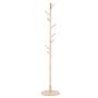 Fdit Assembled Wooden Coat Hat Stand Tree Jacket Cloth Vertical Hanger Rack 8 Hooks ((Wooden Color))