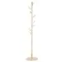 Fdit Assembled Wooden Coat Hat Stand Tree Jacket Cloth Vertical Hanger Rack 8 Hooks ((Wooden Color))