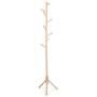 23H Wooden Coat Rack, 8 Hooks- Easy Assembly Stable Coat Tree with Triangular Bracket Base Adjustable Height Hat Hanger Holder Bedroom Living Room for Clothes,Purse,Scarves,Handbags,Umbrella