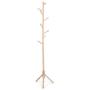 23H Wooden Coat Rack, 8 Hooks- Easy Assembly Stable Coat Tree with Triangular Bracket Base Adjustable Height Hat Hanger Holder Bedroom Living Room for Clothes,Purse,Scarves,Handbags,Umbrella