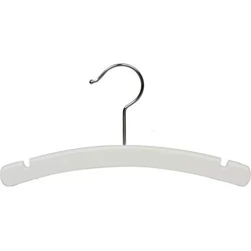 The Great American Hanger Company White Rounded Wooden Baby Hanger, Boxes of 25 10 Inch Wood Top Hangers w/Chrome Swivel Hook for Infant Clothes or Onesie The Great American Hanger Company White Rounded Wooden Baby Hanger, Boxes of 25 10 Inch Wood Top Hangers w/Chrome Swivel Hook for Infant Clothes or Onesie