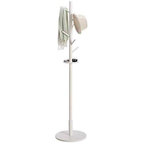 TD Simple Modern Solid Wood Coat Rack Clothes Rail Corner Hanger Landing Hangers Bedroom Creativity Bag Rack (Color : White)