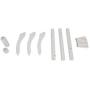 Vlush Free Standing Rack, 8 Hooks Wooden Hanger Holder Enterway Hall Tree with Solid Rubber Wood Base for Coat, Hat, Clothes, Scarves, Handbags, Umbrella-White