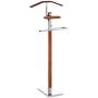 Alek...Shop Executive Suit Stand Valet Rack Hanger Clothes Organizer Men Coat Butler Style Chrome/Tabacco Modern Wood & Metal