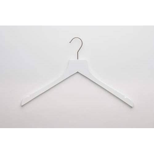 Sueded Luxe Wood Hangers for Clothes- Heavy Duty Hangers for Tank Top, Shirt, Coat, Sweater-Dress Hangers- Non Slip, Slim and Space Saving Hangers (White, 100)