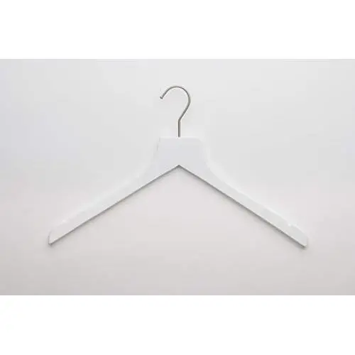 Sueded Luxe Wood Hangers for Clothes- Heavy Duty Hangers for Tank Top, Shirt, Coat, Sweater-Dress Hangers- Non Slip, Slim and Space Saving Hangers (White, 100)
