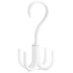 Leyeet 360-degree Rotation Hanging Hook Storage Hanger Home Use for Clothes Bag Hat Scarf (Color : White)