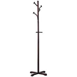 Barture-Coat rack Clothes Stand Hangers Wood Entryway Storage Shelf with Hooks Height 178cm Simple Installation 2 Colors (Color : Black)