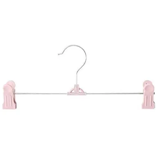 Iddefee Clothes Hanger Pack of 10 Slacks Pants Skirt Hanger with Non-Slip Adjustable Clips and 360 Degree Hook Multifunctional Hanger Pants Hangers (Color : Pink, Size : 27CM)