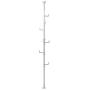 soges Standing Tension Rod Drying Rack Hat Clothes Rack Laundry Hanging Rack, Adjustable Height No Drill Easy Assemble, Stainless Steel 5.9~10.17 ft, White KS-D6011-WH