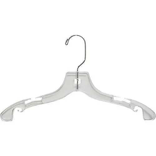 The Great American Hanger Company Clear Junior Top, Small 14 inch Space Saving Teen Notches and 360 Degree Chrome Swivel Hook (Set of 100) Plastic Kids Hanger The Great American Hanger Company Clear Junior Top, Small 14 inch Space Saving Teen Notches and 360 Degree Chrome Swivel Hook (Set of 100) Plastic Kids Hanger