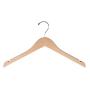 NAHANCO 81-17CH 17" Flat Wood Hanger with Notches, Chrome Hook, Natural (Pack of 100)