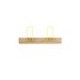 Designer Coat Rack, 4 Hooks Wall Mounted Hanger - Solid Premium Oak Wood, Unique Design by Universo Positivo, The Merlin Model (Yellow, Small 11/2/4.3")