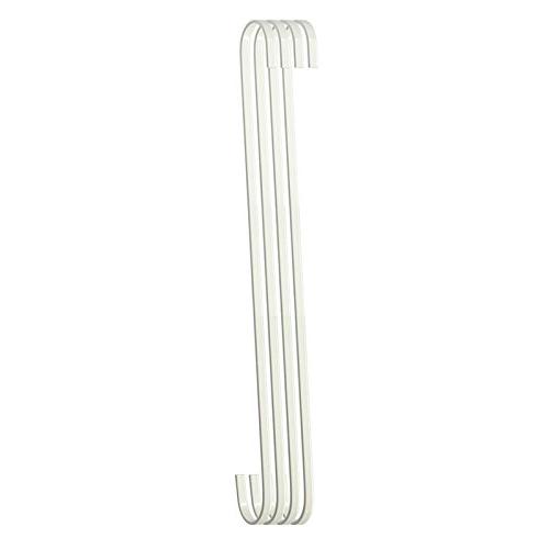 RuiLing 4-Pack 16 Inch White Finish Steel Hanging Flat Hooks - S Shaped Hook Heavy-Duty S Hooks, for Kitchenware, Pots, Utensils, Plants, Towels, Gardening Tools, Clothes