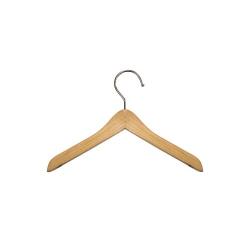 NAHANCO MINI6 Deluxe Flat Wooden Pet, Doll Clothes, Accessory, Jewelry Hanger with Chrome Hook Ball end, 6", Natural (Pack of 100)