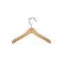 NAHANCO MINI812 Deluxe Flat Wooden Pet, Doll Clothes, Accessory, Jewelry Hanger with Chrome Hook Ball end, 8", Natural (Pack of 12)