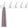 AmazonBasics Wall Mounted Standard Coat Rack, 5 Hooks, Set of 2, White