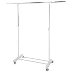 Type A Portable Clothes Rack | Freestanding Garment Rack for Extra Storage & No Tool Assembly | Perfect for Your Bedroom, Office or Home | 1 Hanging Rod & Bottom Storage | Silver