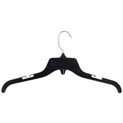 Hangon Recycled Plastic with Notches Shirt Hangers, 17 Inch, Black, 25 Pack