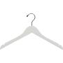 The Great American Hanger Company White Wood Top Hanger, Boxes of 100 Space Saving 17 Inch Flat Wooden Hangers w/Chrome Swivel Hook & Notches for Shirt Jacket or Dress