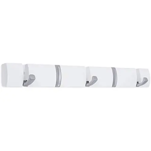 BIRDROCK HOME Folding Hook Coat and Hat Rack - 5 Hooks - 17 Inches - Wall Mount - Decorative Home Storage - Entryway Foyer Hallway Bathroom Bedroom Rail - Satin Nickel Hooks - White Pine Rail BIRDROCK HOME Folding Hook Coat and Hat Rack - 5 Hooks - 17 Inches - Wall Mount - Decorative Home Storage - Entryway Foyer Hallway Bathroom Bedroom Rail - Satin Nickel Hooks - White Pine Rail