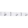 BIRDROCK HOME Folding Hook Coat and Hat Rack - 5 Hooks - 17 Inches - Wall Mount - Decorative Home Storage - Entryway Foyer Hallway Bathroom Bedroom Rail - Satin Nickel Hooks - White Pine Rail