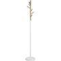 Type A Wooden Coat Rack | Clothing Hanger with 6 Hooks, Easy Assembly & 2 Adjustable Heights | Perfect for Your Hallway, Entryway or Foyer to Hang Your Clothes & Accessories | Wooden White Base
