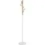 Type A Wooden Coat Rack | Clothing Hanger with 6 Hooks, Easy Assembly & 2 Adjustable Heights | Perfect for Your Hallway, Entryway or Foyer to Hang Your Clothes & Accessories | Wooden White Base