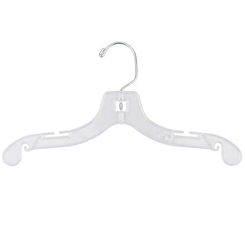 NAHANCO 412 Plastic Child Dress Hanger, 12", Clear (Pack of 100)