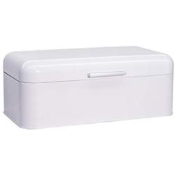 Large Glossy White Bread Boxes - Extra Large Storage Container for Loaves, Bagels, Chips & More: 16.5" x 8.9" x 6.5" | Bonus Recipe EBook