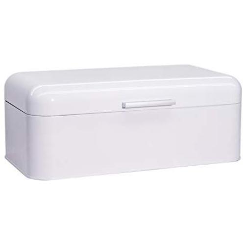 Large Glossy White Bread Boxes - Extra Large Storage Container for Loaves, Bagels, Chips & More: 16.5" x 8.9" x 6.5" | Bonus Recipe EBook