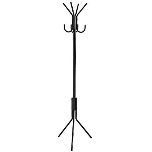 Type A Black Coat Rack | Clothing Hanger with 8 Hooks, Easy Assembly | Perfect for Your Hallway, Entryway or Foyer to Hang Your Clothes & Accessories | Black, 8-Hooks
