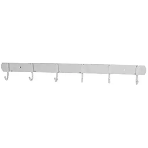 uxcell Bathroom 6 Hooks Wall Mounted Towel Storage Hanger Clothes Organizer Rack Rail