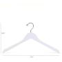 Better to U Solid Wooden Shirt and Dress Clothes Hangers with Chrome Hook, White Smooth Finished (20 Pack)