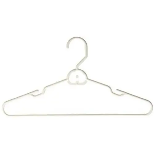 Heavy Duty Tubular Hanger with Attachable Hook , White 6pk