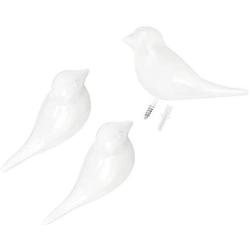Resin Bird Coat Hook Wall Hanger, Creative Art Wall Decor for Key Towel Hat Bag Clothes, Set of 3