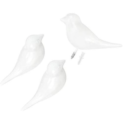 Resin Bird Coat Hook Wall Hanger, Creative Art Wall Decor for Key Towel Hat Bag Clothes, Set of 3