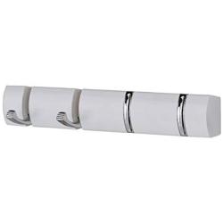 Kings Brand Wall Mounted 4 Folding Flip Hooks, Clothes Hanger Coat and Hat Rack, White