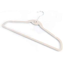 10pcs Plastic Flocking Clothes Hangers with Hook Beige Home Supplies Plastic Hangers for Household Bedroom Store