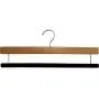 The Great American Hanger Company Natural Finished Wooden Pants Hanger with Flocked Velvet Bar, (Box of 25) 16 Inch Extra Long Big Wood Bottoms Hangers