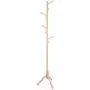 23H Wooden Coat Rack, 8 Hooks- Easy Assembly Stable Coat Tree with Triangular Bracket Base Adjustable Height Hat Hanger Holder Bedroom Living Room for Clothes,Purse,Scarves,Handbags,Umbrella 23H Wooden Coat Rack, 8 Hooks- Easy Assembly Stable Coat Tree with Triangular Bracket Base Adjustable Height Hat Hanger Holder Bedroom Living Room for Clothes,Purse,Scarves,Handbags,Umbrella