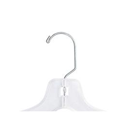 NAHANCO 505MGHU Plastic Dress Hanger, Chrome Swivel Hook, Rubber Gripper, Middle Heavy Weight, 17", Clear (Pack of 50)