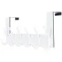 SKOLOO Over The Door Hook Hanger- 6 Hooks, Stainless Steel Door Hook, Over Door Rack for Hanging Coats Clothes Hats Robes, White SKOLOO Over The Door Hook Hanger- 6 Hooks, Stainless Steel Door Hook, Over Door Rack for Hanging Coats Clothes Hats Robes, White