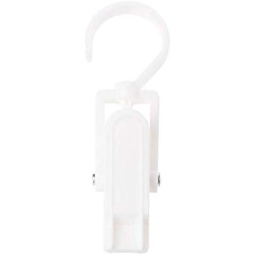Jimin_1Pc Quality Shower Curtain Hooks Clip Socks Folder Movable Shoes Clothes Hanger Strong Grip Home Rack Rails Clip Holder F20 - (Color: White)